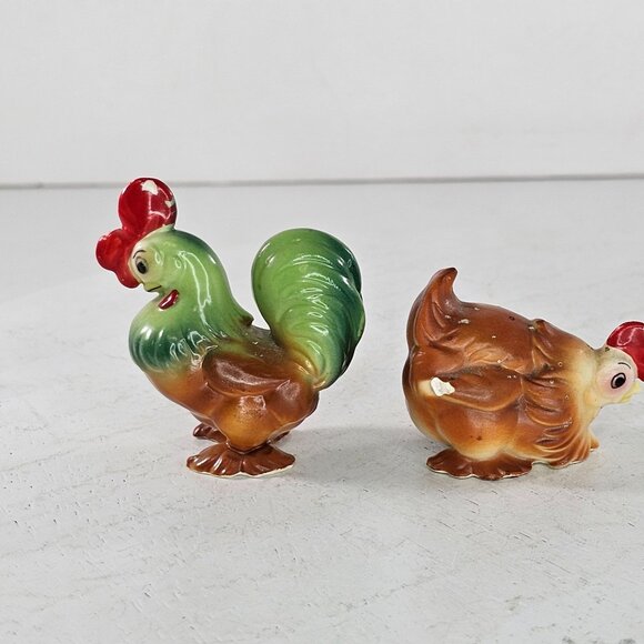 Vintage Josef Originals Miniature Hen Rooster Japan 1970s Chicken Farm *Chipped* - Picture 4 of 10